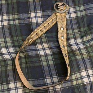 Michael Kors snake print leather belt.